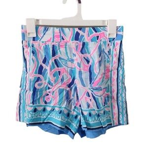 Lilly Pulitzer Neilah Shorts Womens XXS Skim Blue Reel Nautical Engineered